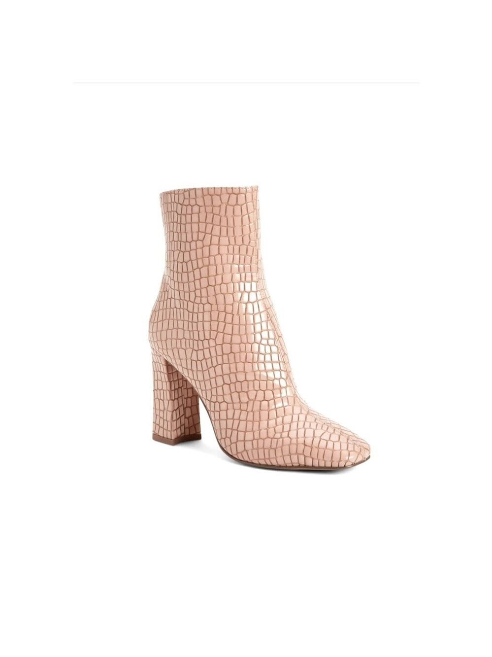 Pink Katie Perry Pink Luvlie Croc-Embossed Ankle Boots - Size